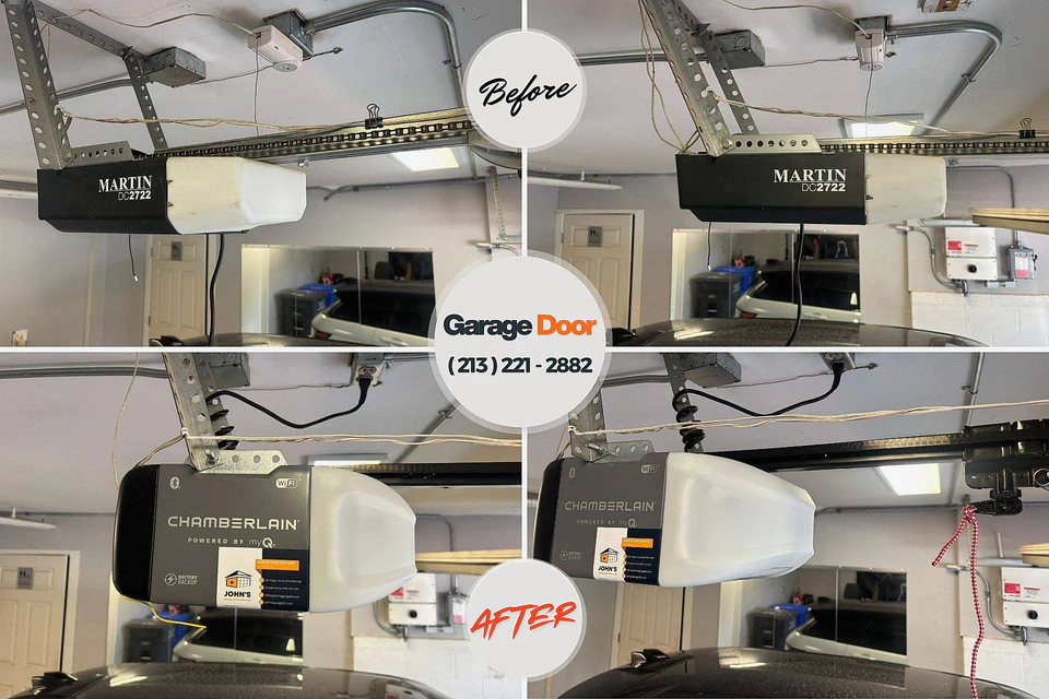 Before and after: garage door repair Hamburg, AR